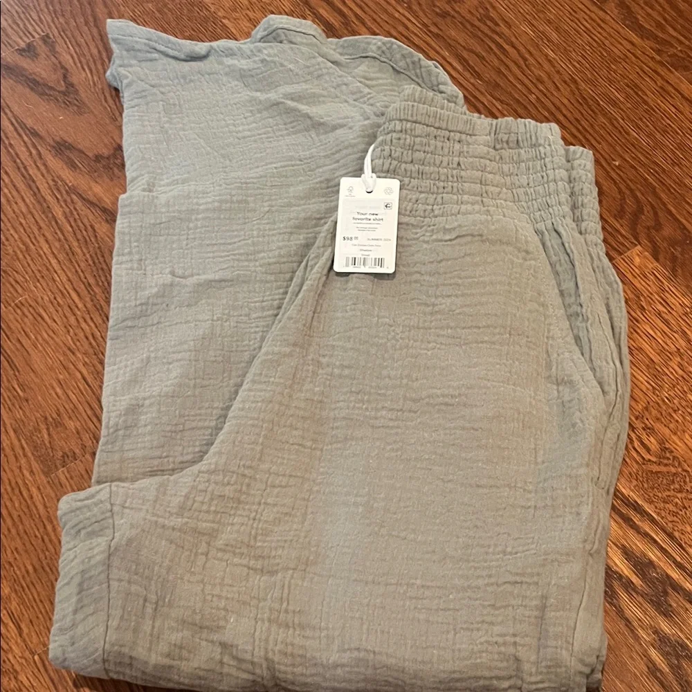 Marine Layer NWT Cali Double Cloth Pant with Elastic-Waist Wide Leg - Shadow - Picture 5 of 5
